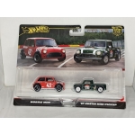 Hot Wheels 1:64 2 pack Premium - Morris Mini + Austin Mini Pickup 1967